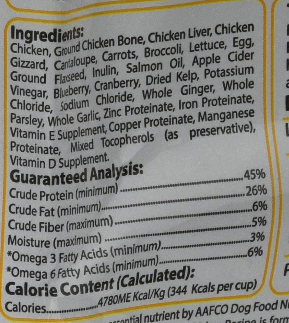 Raw Naturals Freeze Dried Dog Food Grain Free Made in USA with Chicken, Fruits, & Vegetables for Fresh to Home All Natural Recipe, Trial Size