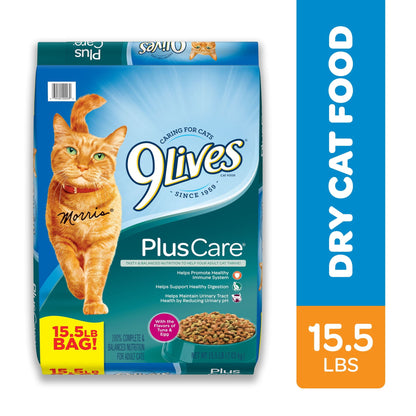 plus Care Dry Cat Food with Tuna & Egg Flavors, 15.5 Lb Bag