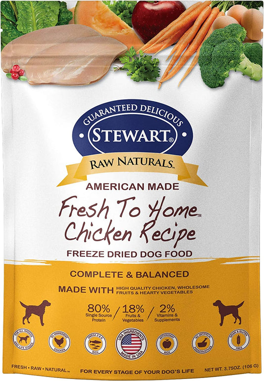 Raw Naturals Freeze Dried Dog Food Grain Free Made in USA with Chicken, Fruits, & Vegetables for Fresh to Home All Natural Recipe, Trial Size