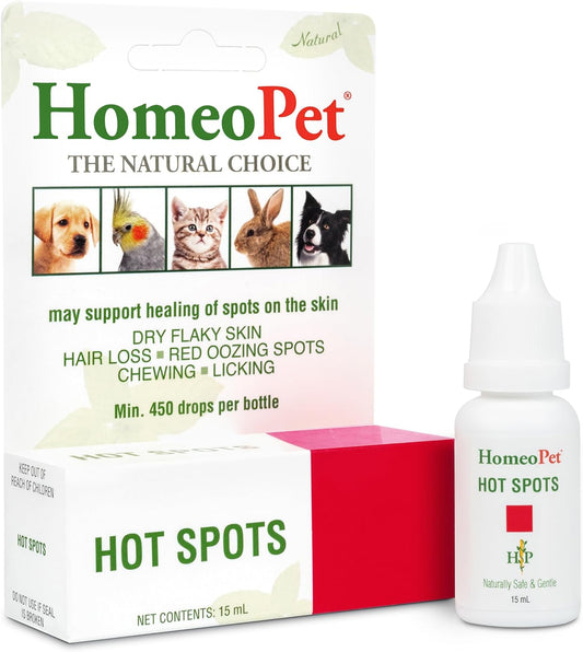 Hot Spots, Safe and Natural Cat and Dog Skin-Soothing Medicine for Red, Irritated, and Flaky Pet Skin, 15 Milliliters