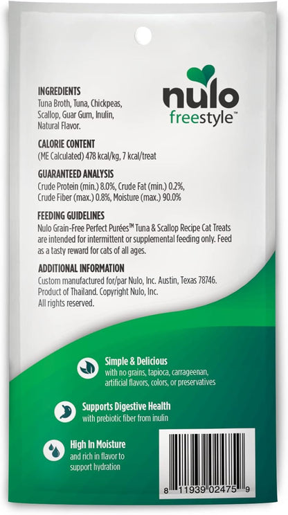 Freestyle Grain-Free Perfect Purees Premium Wet Cat Treats, Squeezable Meal Topper for Felines, High Moisture Content to Support Cat Hydration, 0.5 Ounces in Each Lickable Wet Cat Treat Pouch