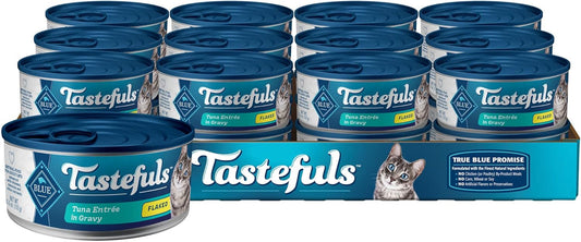 Tastefuls Natural Flaked Wet Cat Food, Tuna Entrée in Gravy 5.5-Oz Cans (Pack of 24)