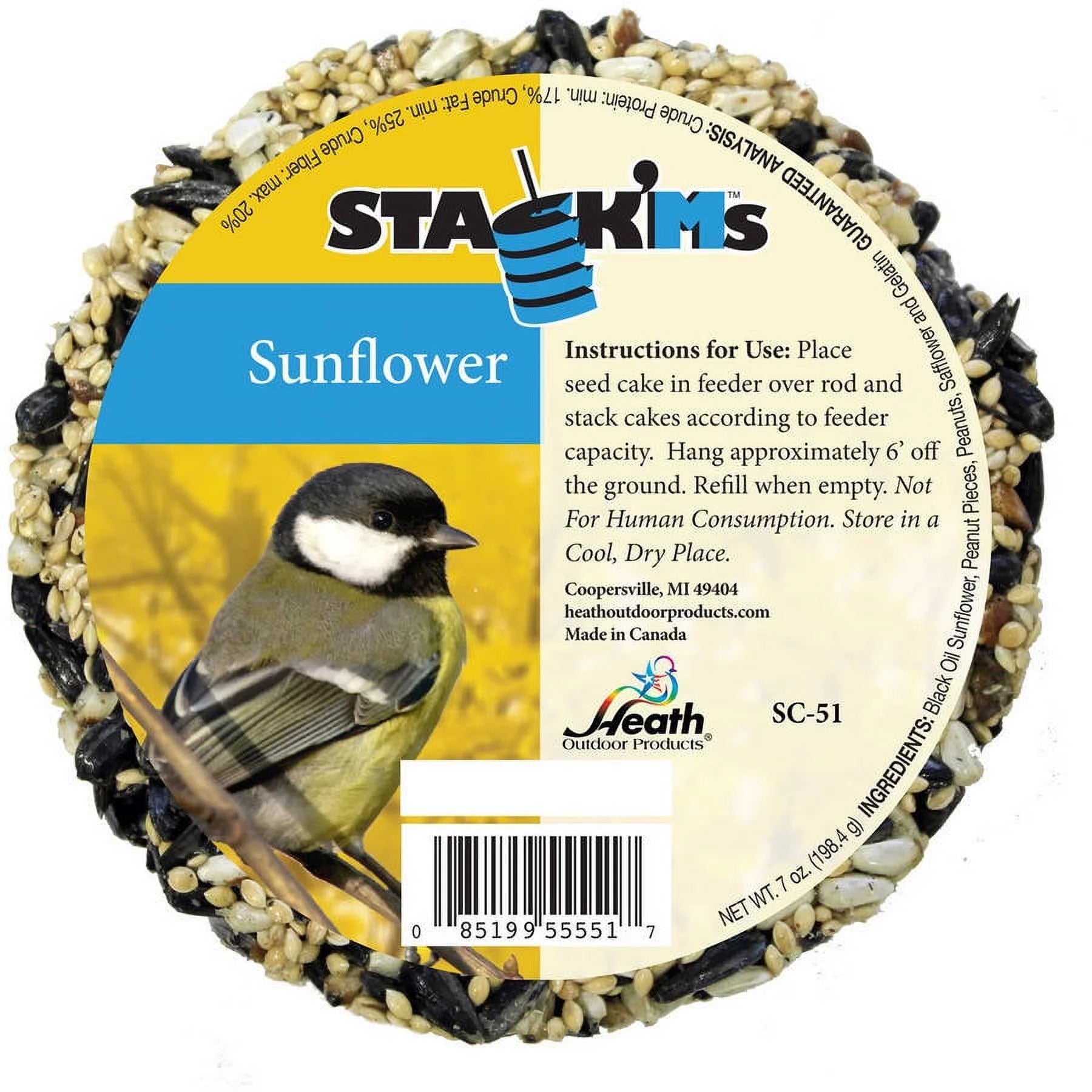 Stack'Ms Seed Cake Bird Food Sunflower