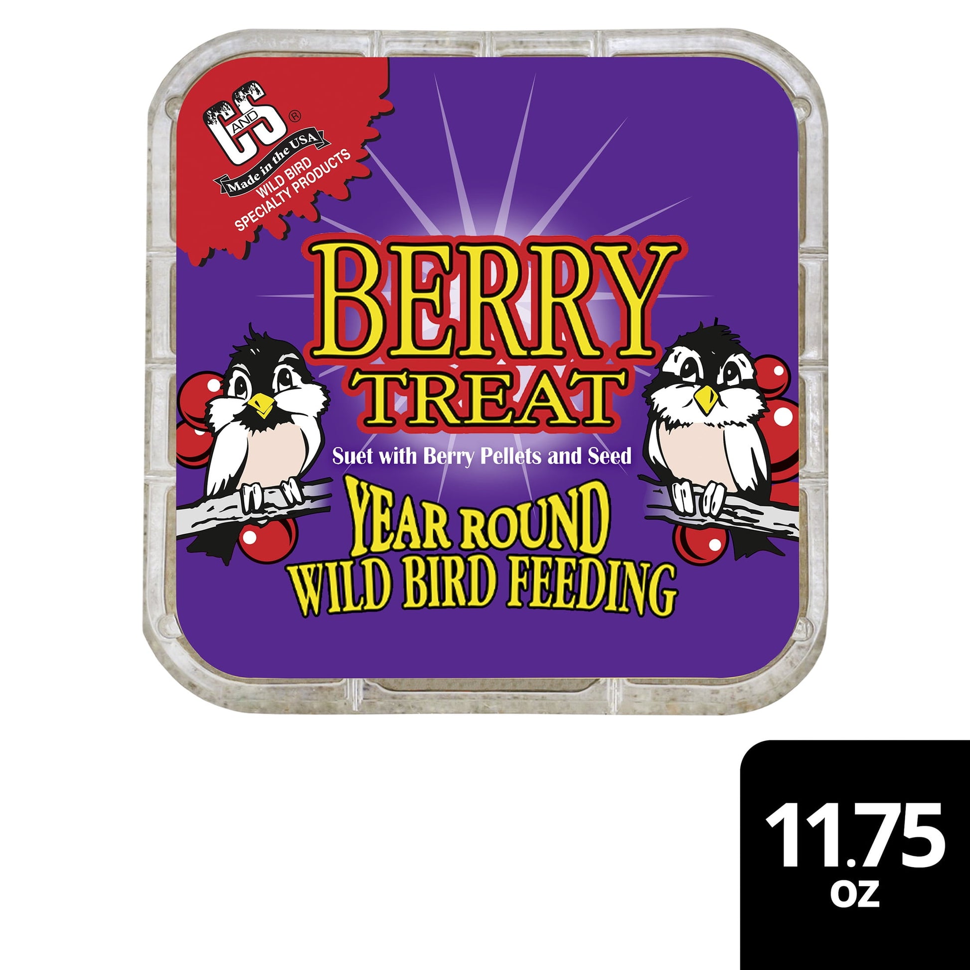 Berry Treat Suet, 11.75 Oz, Wild Bird Food, 8 Pack, Fresh