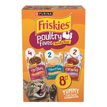 Purina  Poultry Faves Gravy Cat Food Complements Variety Pack (8 Pack)