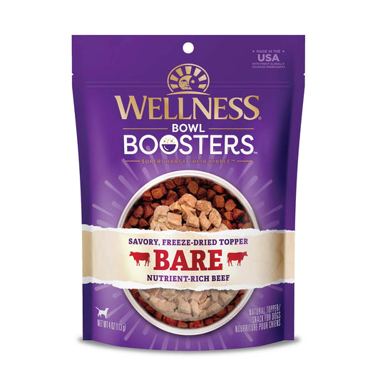 Wellness Bowl Boosters BARE Dog Food Topper, Freeze Dried Beef, 4-Ounce Bag