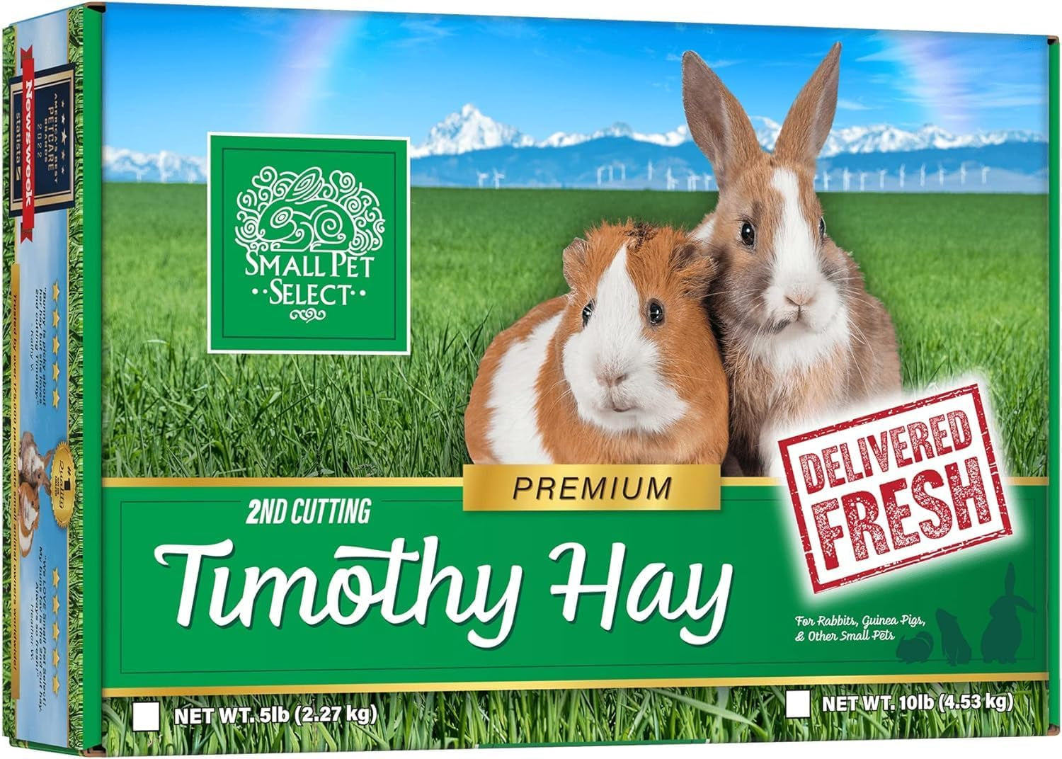 2Nd Cutting Perfect Blend Timothy Hay Pet Food for Rabbits, Guinea Pigs, Chinchillas and Other Small Animals, Premium Natural Hay Grown in the US, 12 LB