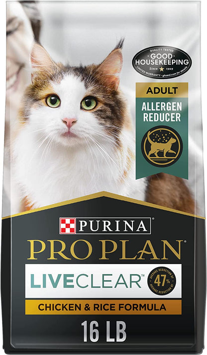 Allergen Reducing, High Protein Cat Food, LIVECLEAR Chicken and Rice Formula - 16 Lb. Bag