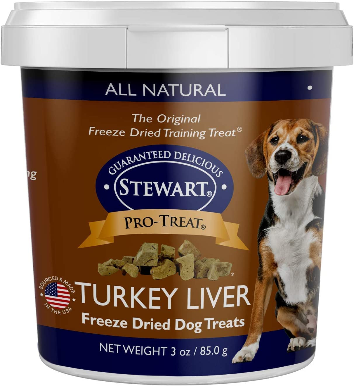 Freeze Dried Dog Treats Made in USA [Single Ingredient Puppy and Dog Training Treats - Grain Free Natural Dog Treats] Resealable Tub to Preserve Freshness Turkey Liver 3 Oz.